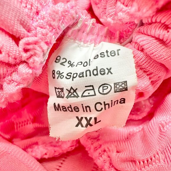 Textured Scrunch Butt Leggings Womens XXL Pink High-Waisted Poly Spandex Blend - Picture 3 of 7